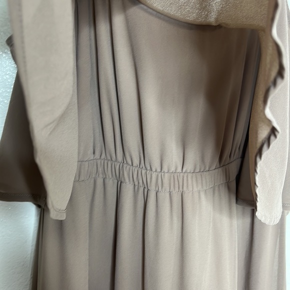 Show Me Your MuMu Caitlin Ruffle Maxi Dune Chiffon Dress Sz M SNAGS - Picture 3 of 10